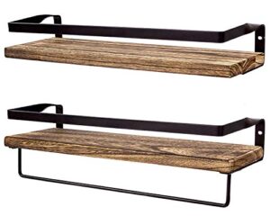 951 products floating shelves wall mounted storage shelves for kitchen, bathroom, set of 2 carbonized black