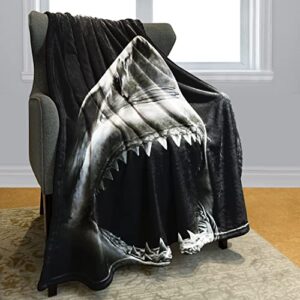 hommomh 60″ x 80″ blanket comfort warmth soft cozy air conditioning easy care machine wash shark black