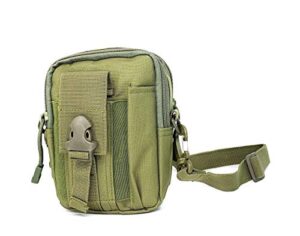 small shoulder bag utility fashion crossbody purse pockets casual tactical backpack women men cell phone holder (olive)