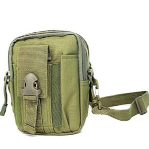 Small Shoulder Bag Utility Fashion Crossbody Purse Pockets Casual Tactical Backpack Women Men Cell Phone Holder (Olive)