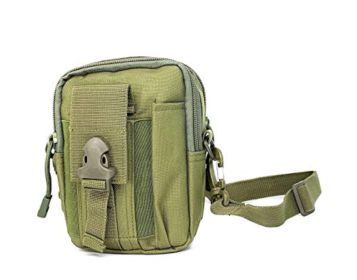 Small Shoulder Bag Utility Fashion Crossbody Purse Pockets Casual Tactical Backpack Women Men Cell Phone Holder (Olive)