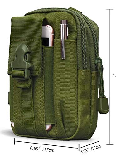 Small Shoulder Bag Utility Fashion Crossbody Purse Pockets Casual Tactical Backpack Women Men Cell Phone Holder (Olive)