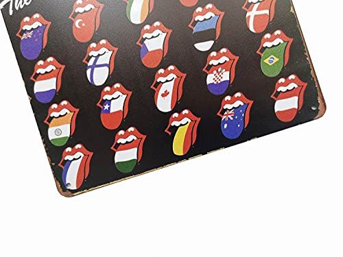 ERLOOD Rolling Stones Tin Sign Wall Retro Metal Bar Pub Poster Metal 12 X 8