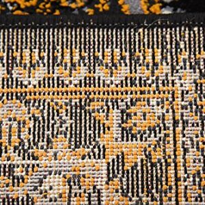 Unique Loom Imperial Collection Paisley, Distressed, Border, Vintage, Modern, Abstract Area Rug, 2 x 3 ft, Black/Orange