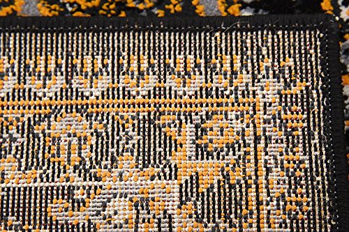 Unique Loom Imperial Collection Paisley, Distressed, Border, Vintage, Modern, Abstract Area Rug, 2 x 3 ft, Black/Orange