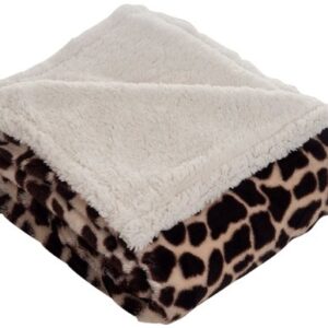 Lavish Home Giraffe Fleece Sherpa Blanket Throw