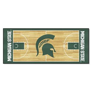 fanmats 9960 michigan state spartans basketball court runner rug – 30in. x 72in. | sports fan area rug – spartan primary logo