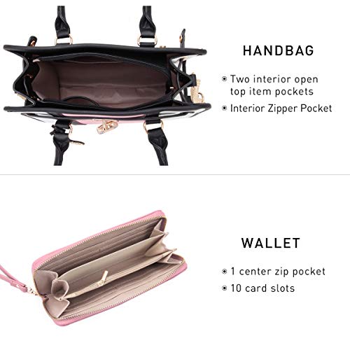 Dasein Women Handbags Purses Wallet Shoulder Bags Top Handle Satchel Purse Tote Work Bag Set 2pcs