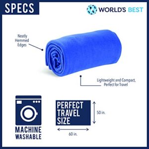 World's Best Cozy Soft Microfleece Travel Blanket, 50 x 60 Inch, Charcoal