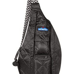 KAVU Original Rope Puff Diamond Quilted Mini Sling Pack - Black