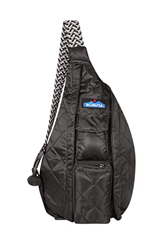 KAVU Original Rope Puff Diamond Quilted Mini Sling Pack - Black