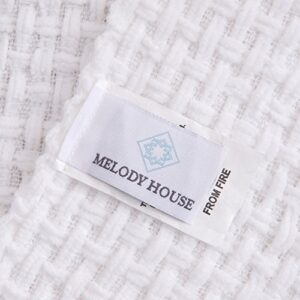 Melody House Super Soft Woven Plaid Pattern Throw, Decorative Throw Blanket with Tassels, 50x60, Bright White