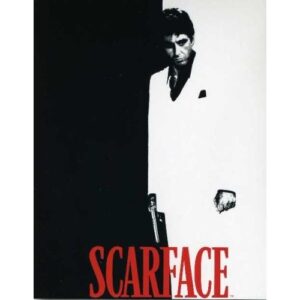 luxuary plush black white red scarface (tony montana) blanket throw queen or full bed