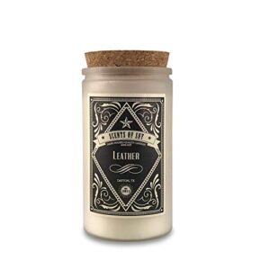 leather rustic soy candle