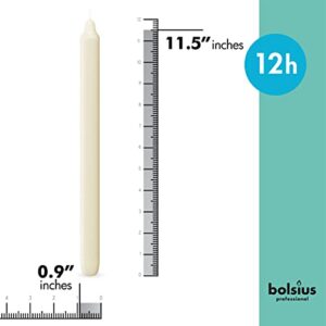 BOLSIUS Ivory Candlesticks Bulk Pack 50 Count - Unscented Dripless 11.5 Inch Household & Dinner Candle Set - 12+ Hours - Premium European Quality - Consistent Smokeless Flame - 100% Cotton Wick