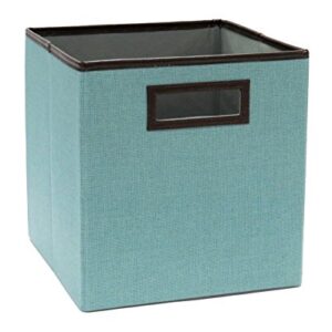 ClosetMaid 1131 Cubeicals Premium Fabric Bin with Decorative Trim, Caribbean Teal Linen