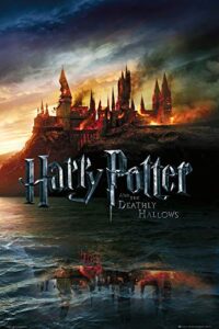 harry potter and the deathly hallows – movie poster (advance style – hogwarts on fire) (size: 24 inches x 36 inches)