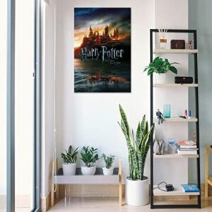 Harry Potter and the Deathly Hallows - Movie Poster (Advance Style - Hogwarts On Fire) (Size: 24 inches x 36 inches)