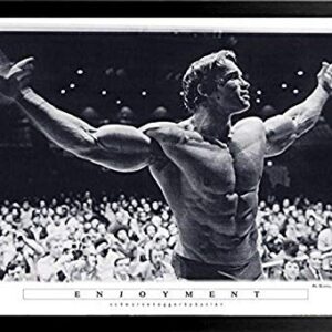 Buyartforless Framed Enjoyment - Arnold Schwarzenegger Mr Olympia Madison Square Garden 36x24 Photograph Art Print Poster Pumping Iron