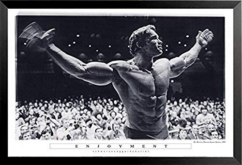 Buyartforless Framed Enjoyment - Arnold Schwarzenegger Mr Olympia Madison Square Garden 36x24 Photograph Art Print Poster Pumping Iron