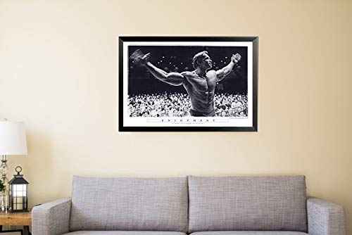 Buyartforless Framed Enjoyment - Arnold Schwarzenegger Mr Olympia Madison Square Garden 36x24 Photograph Art Print Poster Pumping Iron