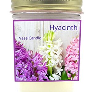 Hyacinth Vase Candle - Hyacinth is a fresh, white, clean, intense floral and the quintessential scent of spring. (Jar)
