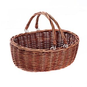 wicker picnic baskets with handles.kingwillow(brown)