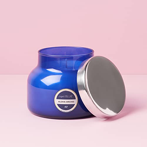 Capri Blue Scented Candle with Glass Candle Holder - Luxury Aromatherapy Candle - 19 Oz - Aloha Orchid