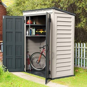 Duramax 05325 Yardmate Plus Pent Outdoor Vinyl Storage Shed, Anthracite & Adobe