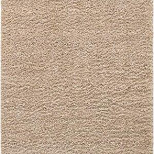 Unique Loom Davos Shag Collection Modern Luxuriously Soft & Cozy Shag Area Rug (5' 0 x 8' 0 Rectangular, Linen)