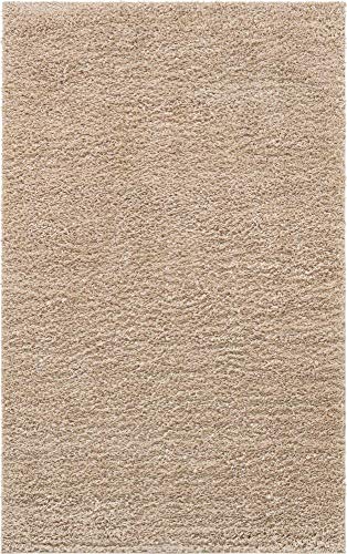 Unique Loom Davos Shag Collection Modern Luxuriously Soft & Cozy Shag Area Rug (5' 0 x 8' 0 Rectangular, Linen)