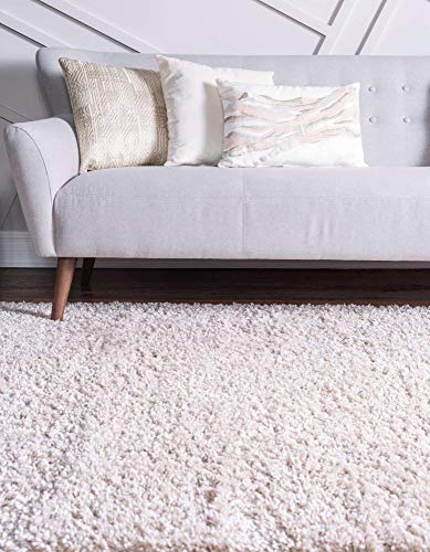 Unique Loom Davos Shag Collection Modern Luxuriously Soft & Cozy Shag Area Rug (5' 0 x 8' 0 Rectangular, Linen)