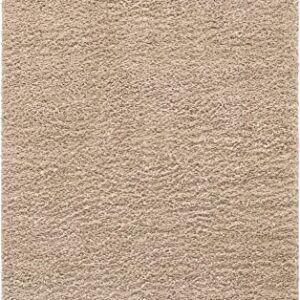 Unique Loom Davos Shag Collection Modern Luxuriously Soft & Cozy Shag Area Rug (5' 0 x 8' 0 Rectangular, Linen)