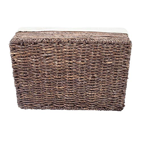 Storage Basket, Natural Corn Husk Rectangular Bins, Arts and Crafts. (Brown, Small)