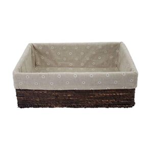 Storage Basket, Natural Corn Husk Rectangular Bins, Arts and Crafts. (Brown, Small)