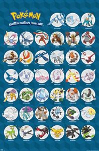 trends international pokémon – legendary wall poster, 22.375″ x 34″, unframed version
