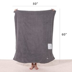 Sunbeam Royal Sherpa Dove Grey Heated Personal Throw / Blanket, Warming Foot Pocket, Cozy-Warm, Adjustable Heat Settings