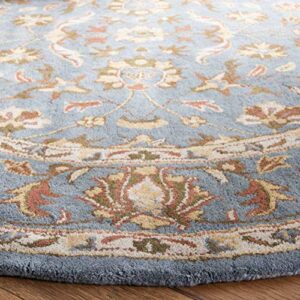 SAFAVIEH Heritage Collection 5' x 8' Oval Blue / Blue HG969A Handmade Traditional Oriental Premium Wool Area Rug