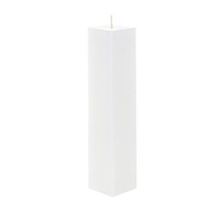 Mega Candles 1 pc Unscented White Square Pillar Candle, Hand Poured Premium Wax Candles 2 Inch x 9 Inch, Home Décor, Wedding Receptions, Baby Showers, Birthdays, Celebrations, Party Favors & More