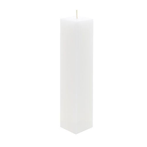 Mega Candles 1 pc Unscented White Square Pillar Candle, Hand Poured Premium Wax Candles 2 Inch x 9 Inch, Home Décor, Wedding Receptions, Baby Showers, Birthdays, Celebrations, Party Favors & More