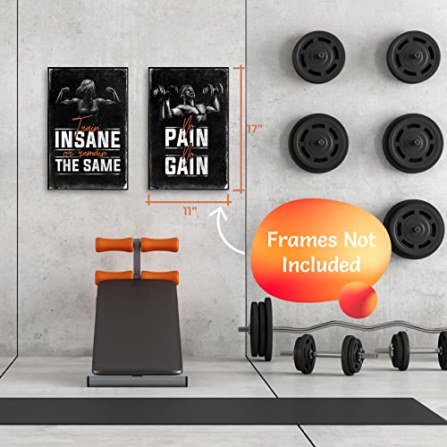 𝐆𝐲𝐦 𝐏𝐨𝐬𝐭𝐞𝐫𝐬 for Home Gym Decor - 4 Set Of 11x17", Motivational Posters for Gym, Workout Posters for Home Gym, Motivational Poster, Fitness Posters, Workout Room Decor, Inspirational Posters, Gym Wall Art