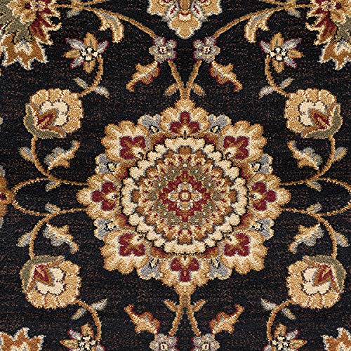 Charlotte Traditional Oriental Black Scatter Mat Rug, 2' x 3'