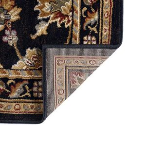 Charlotte Traditional Oriental Black Scatter Mat Rug, 2' x 3'