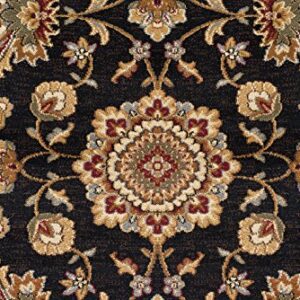 Charlotte Traditional Oriental Black Scatter Mat Rug, 2' x 3'