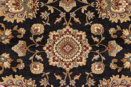 Charlotte Traditional Oriental Black Scatter Mat Rug, 2' x 3'