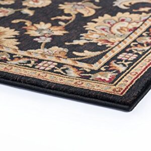 Charlotte Traditional Oriental Black Scatter Mat Rug, 2' x 3'