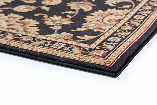 Charlotte Traditional Oriental Black Scatter Mat Rug, 2' x 3'