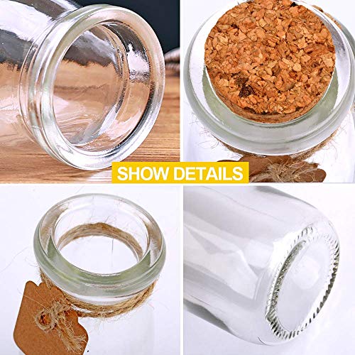 Brajttt 30Pcs Glass Favor Jar With Cork Lids，multifunctional,great decoration（100 ML,3.4OZ）