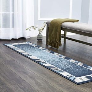 home dynamix lyndhurst rotana modern area rug, contemporary blue/gray/ivory 1’9″x7’2″