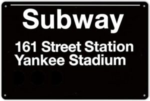 srongmao yankee stadium new york street subway 161 retro wall bar decor metal tin sign 8x12in